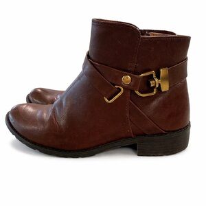 Kohl's Brown Ankle Boots with Gold Accent